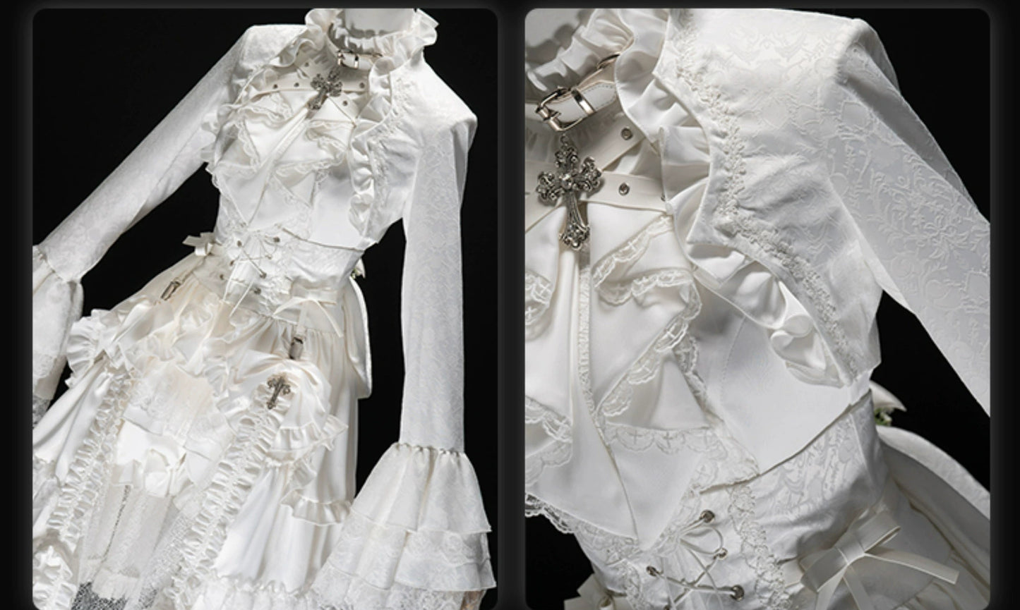 【受注予約7/3まで】Omega White レースとフリルの皇子系セットアップ