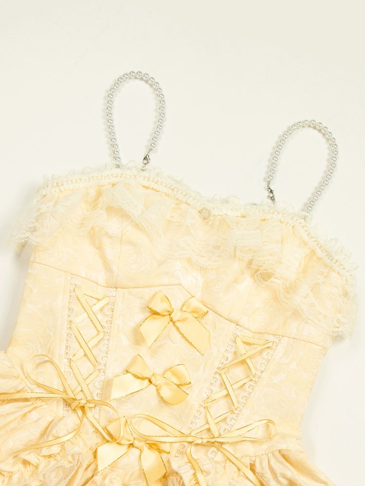 Rose Gold フリルトップスとスカート ロング丈・ショート丈