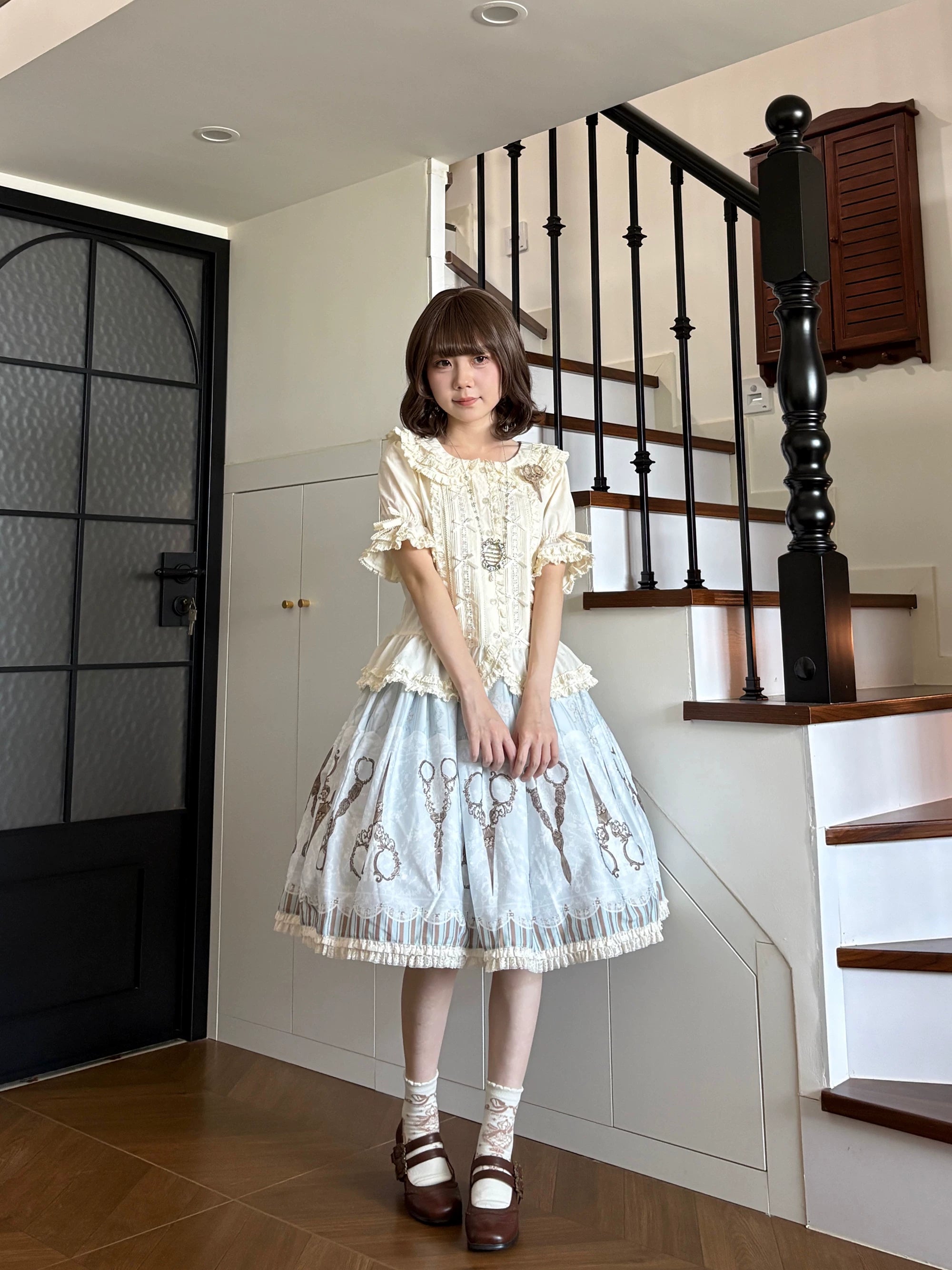 【受注予約8/27まで】Small Scissors プリントスカート・ショート丈