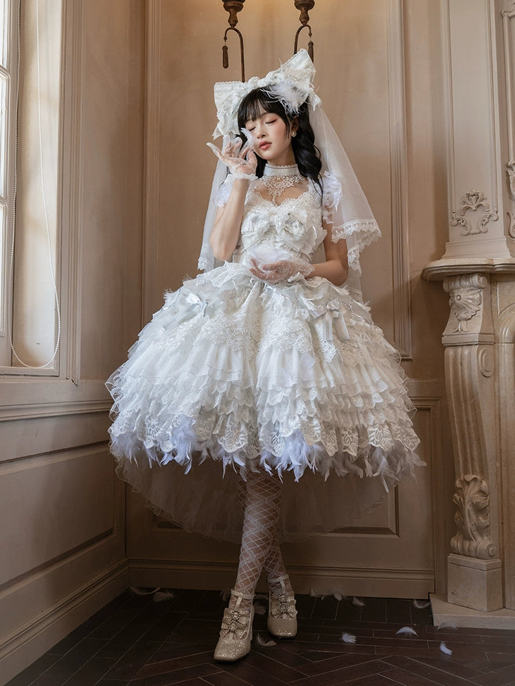 【再販・受注予約1/22まで】Peacock Feather プリンセスドレス・ホワイト
