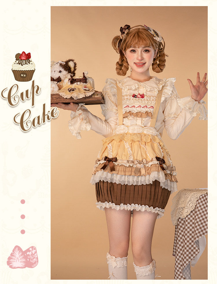 【受注予約1/26まで】Sweet Cup Cake サスペンダースカート