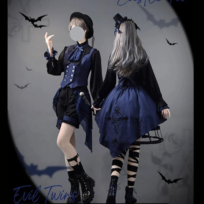 [Pre-order] Evil Twins Gothic Lolita Blouse, Vest, Cape, Skirt [10% off for 4 items]