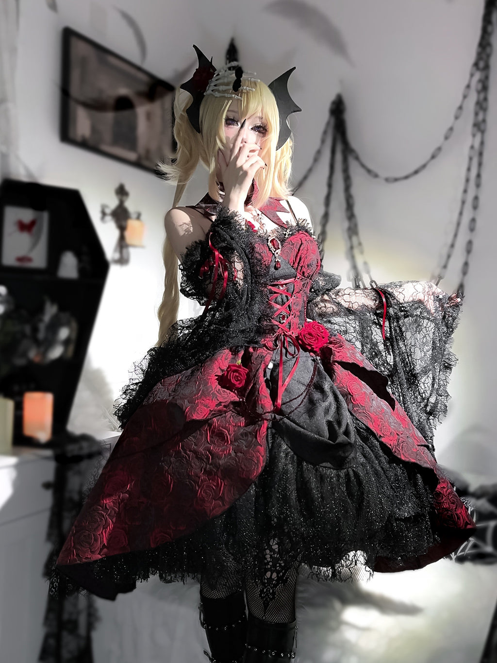 Dark Crimson Rose ゴスロリジャンパースカート