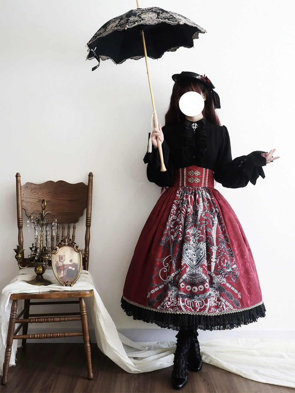[Pre-orders available until 12/12] Eye of Horus Print Skirt, Corset Type