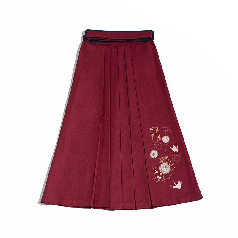 刺繍入り袴風スカート