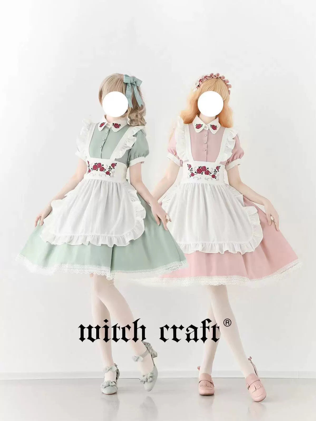 [Pre-orders available until September 3rd] New color of maid-style dress with red rose embroidery and apron