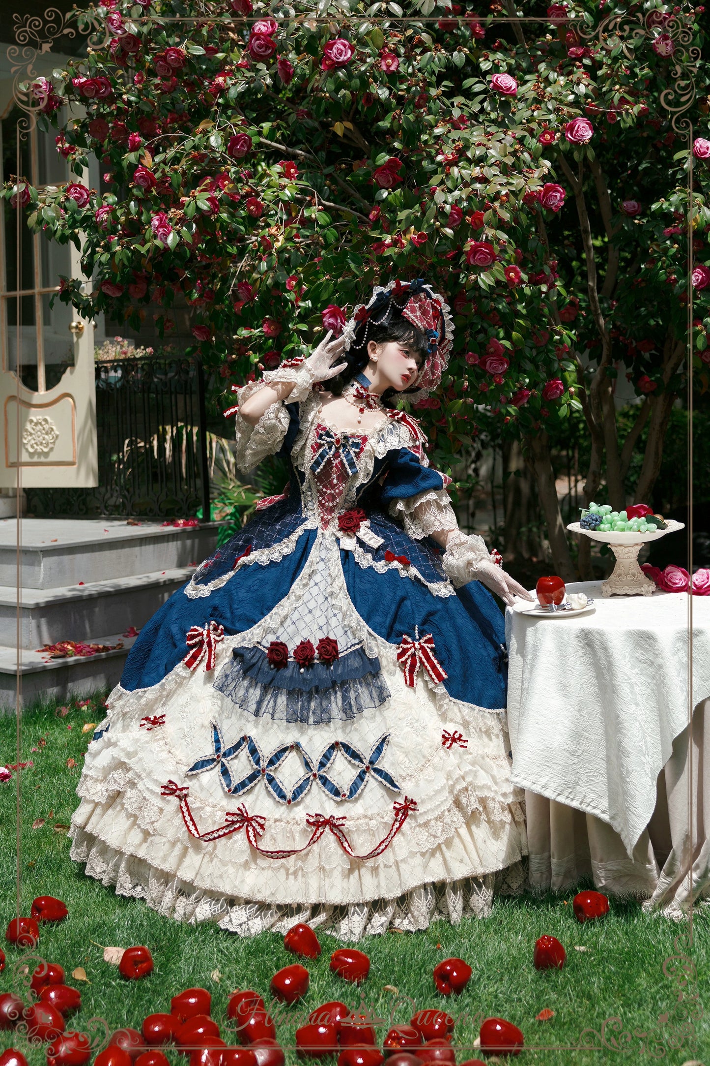 【受注予約6/26まで】Mirror Snow White プリンセスロングドレス・ネイビー