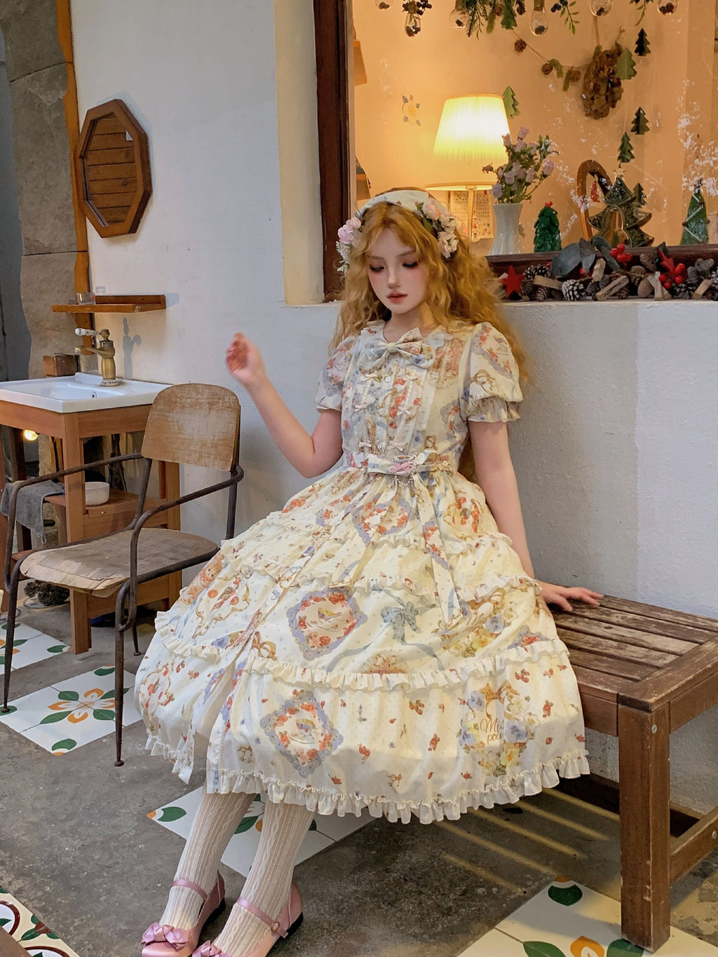 [Pre-orders available until 2/19] Cat Rose Tea Party Daily Dress