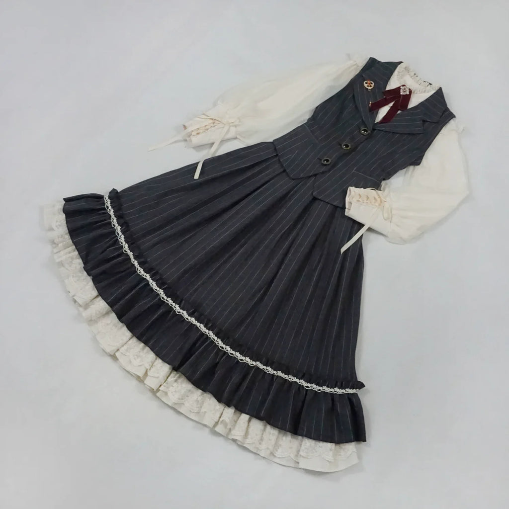[Pre-order] British Classical Lolita Vertical Striped Vest