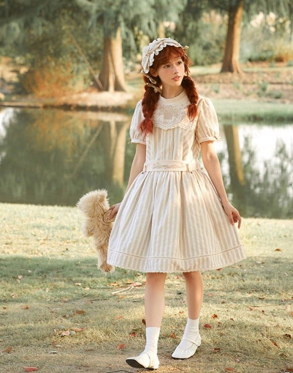 Go Picnicking Striped Short Sleeve Dress