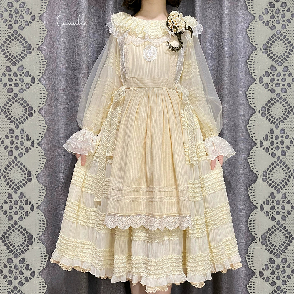[Pre-orders available until 2/19] Cat Rose Tea Party Ruffled Long Sleeve Blouse