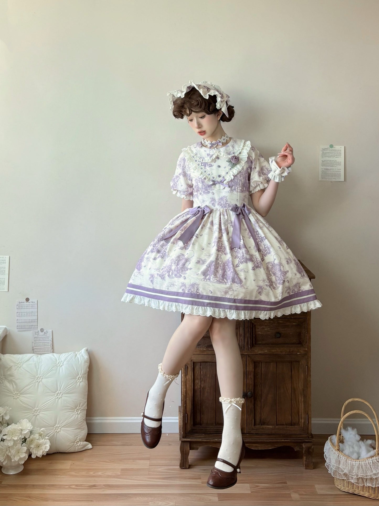 Grape Moonling 半袖ワンピース