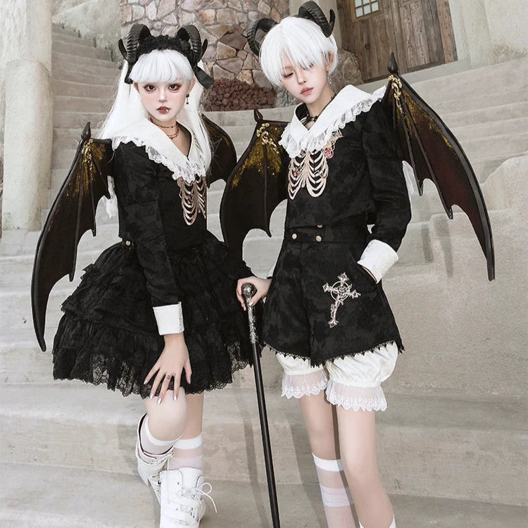 [Pre-orders available until 12/18] Cross Bone lace collar top
