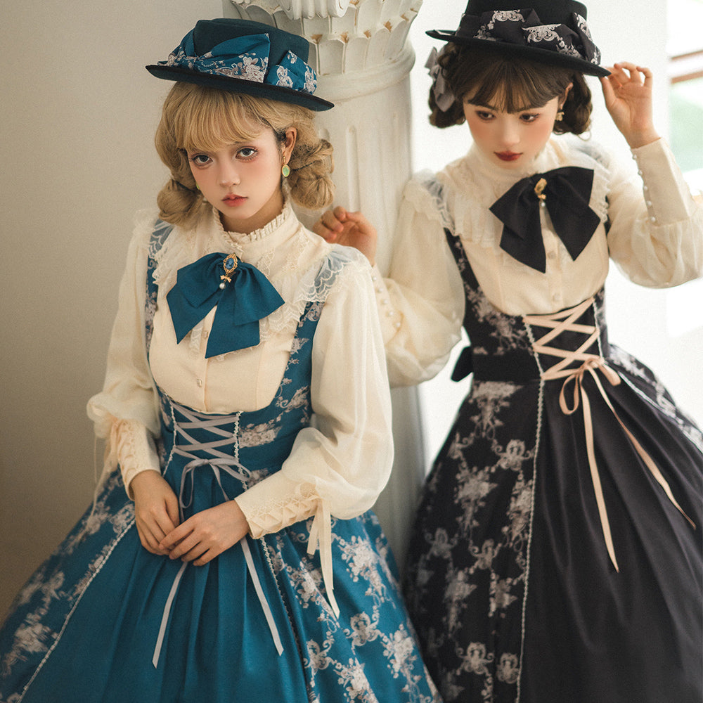 【予約販売】Antique Flower Wall ジャンパースカート