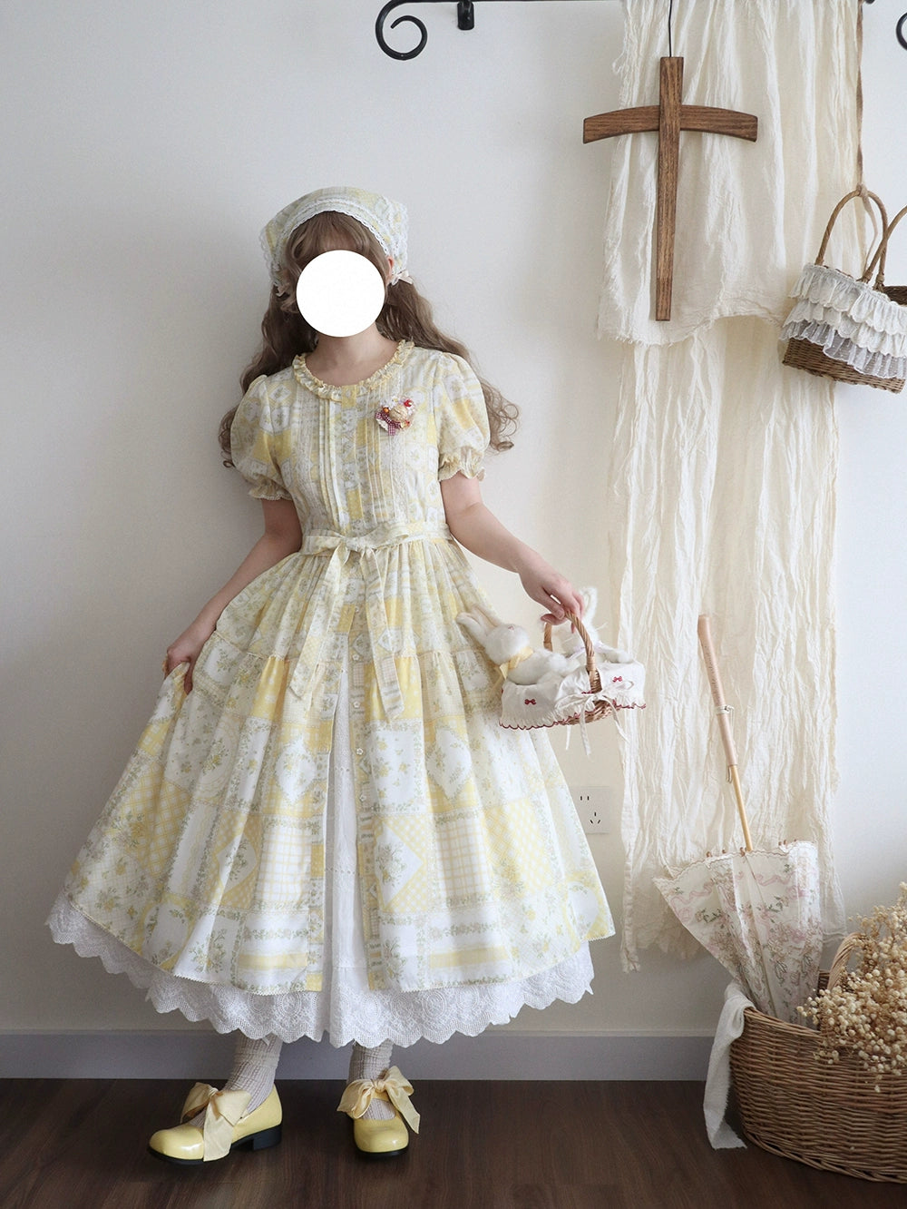 【受注予約7/14まで】Pathwork Garden カントリー風半袖ワンピース