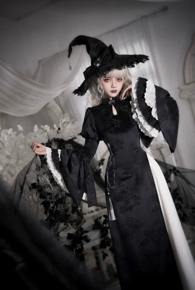 Chinese style Gothic Lolita witch one-piece set, long length