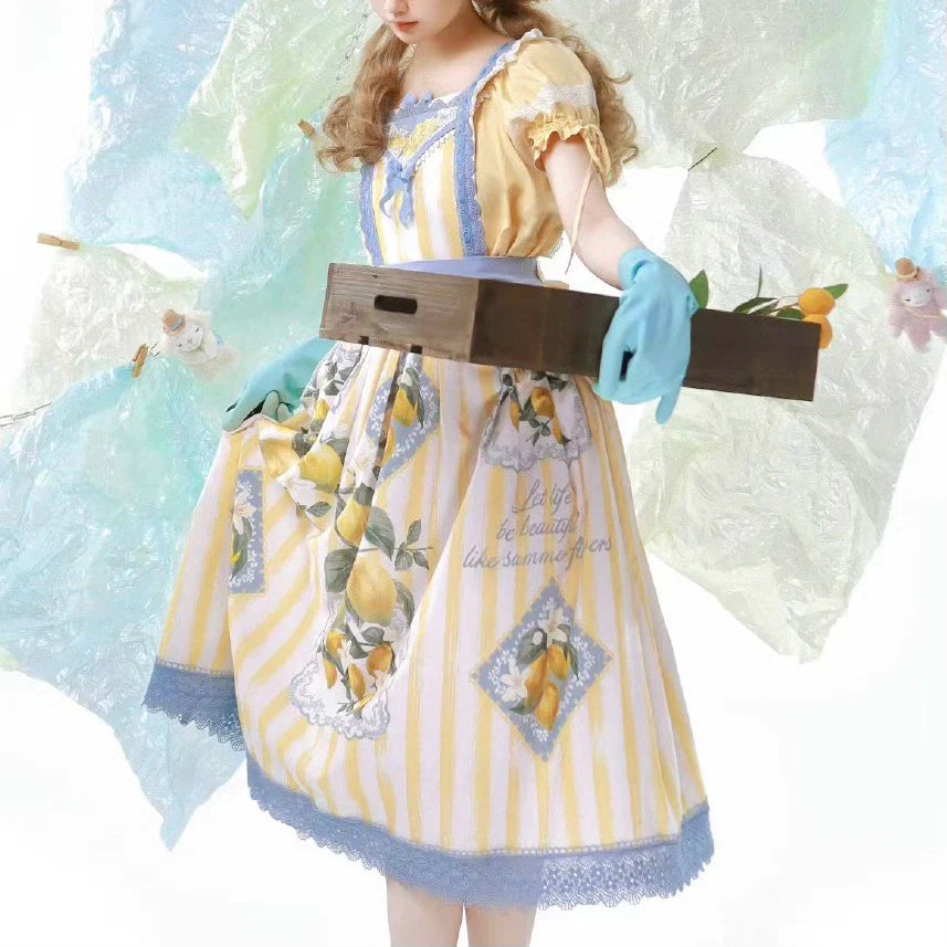 [Pre-orders accepted until 5/10] Lemon Island 2-way apron skirt
