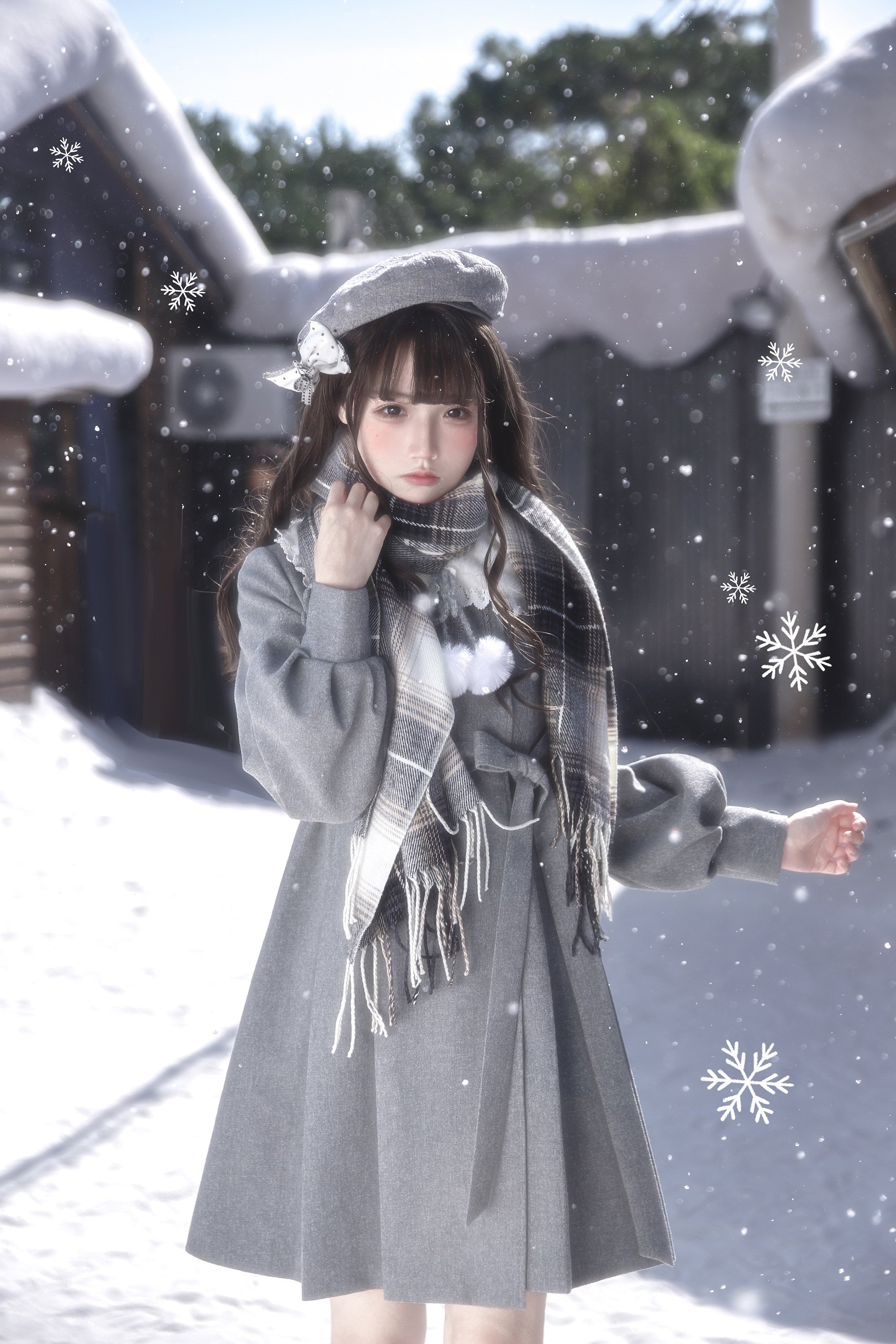 Miss Gray ふわふわ襟付きコート