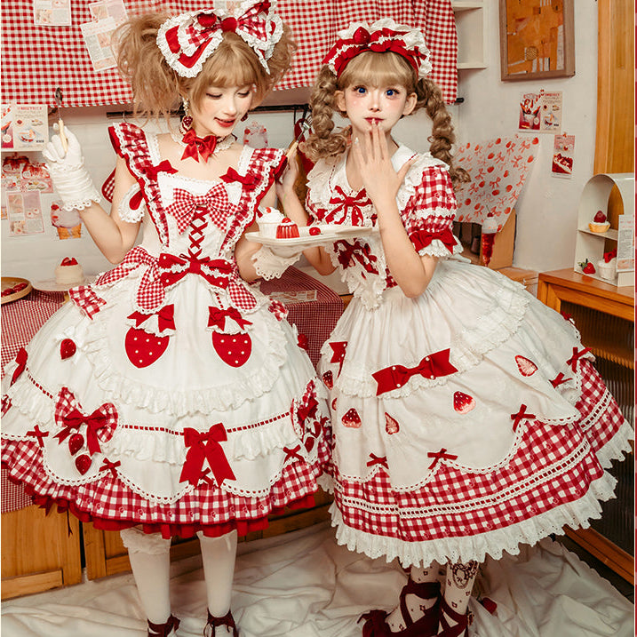 【受注予約11/18まで】Strawberry Cake Guide メイド風ジャンパースカート