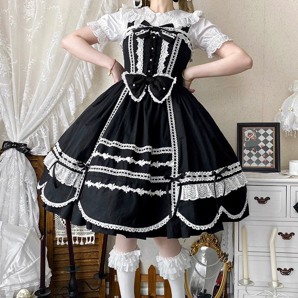 【受注予約6/12まで】Antique Petal Rabbit リボンジャンパースカート