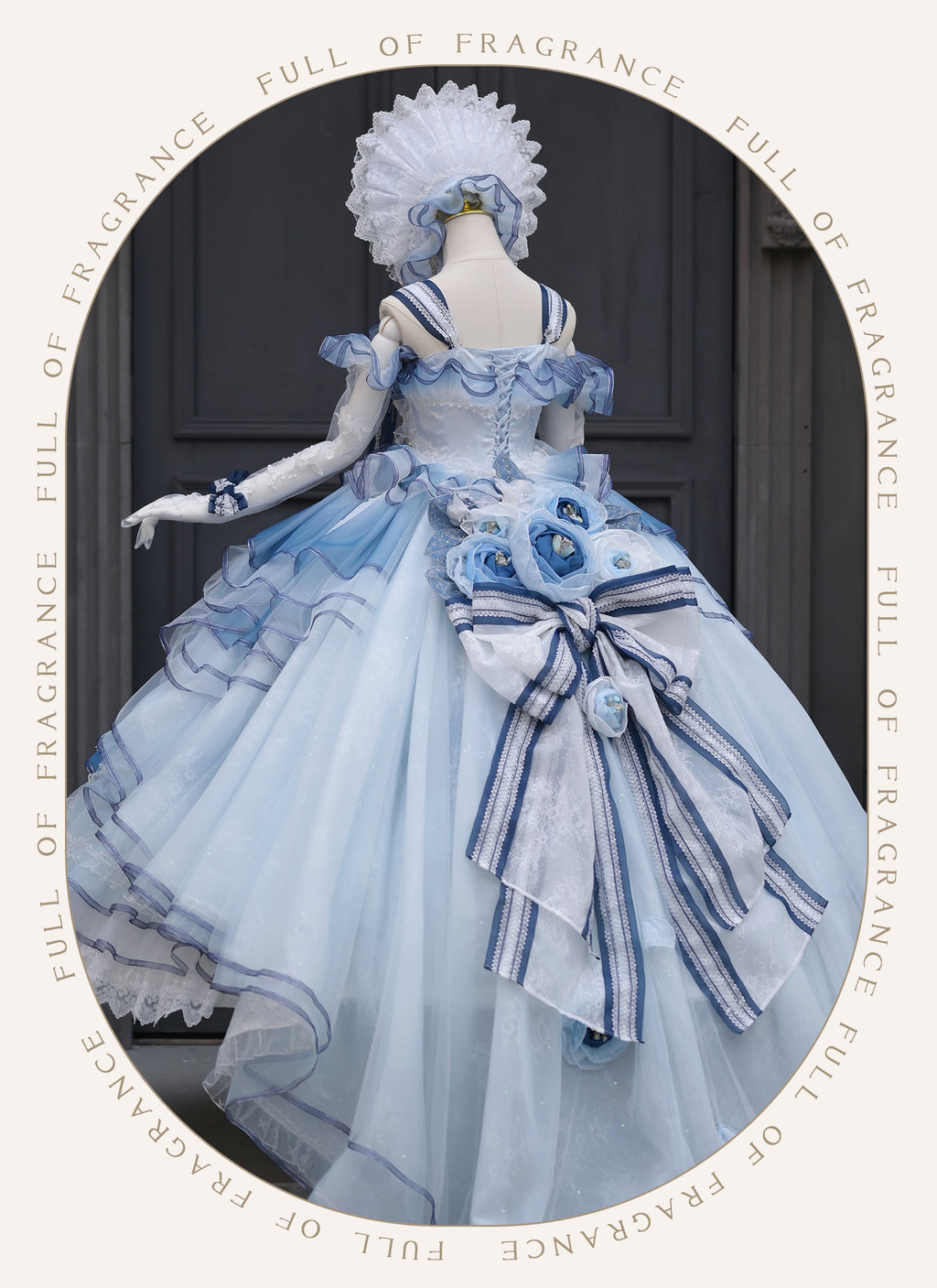[Pre-orders available until 2/26] Full of Fragrance Dress with Train and Inner Skirt - Blue