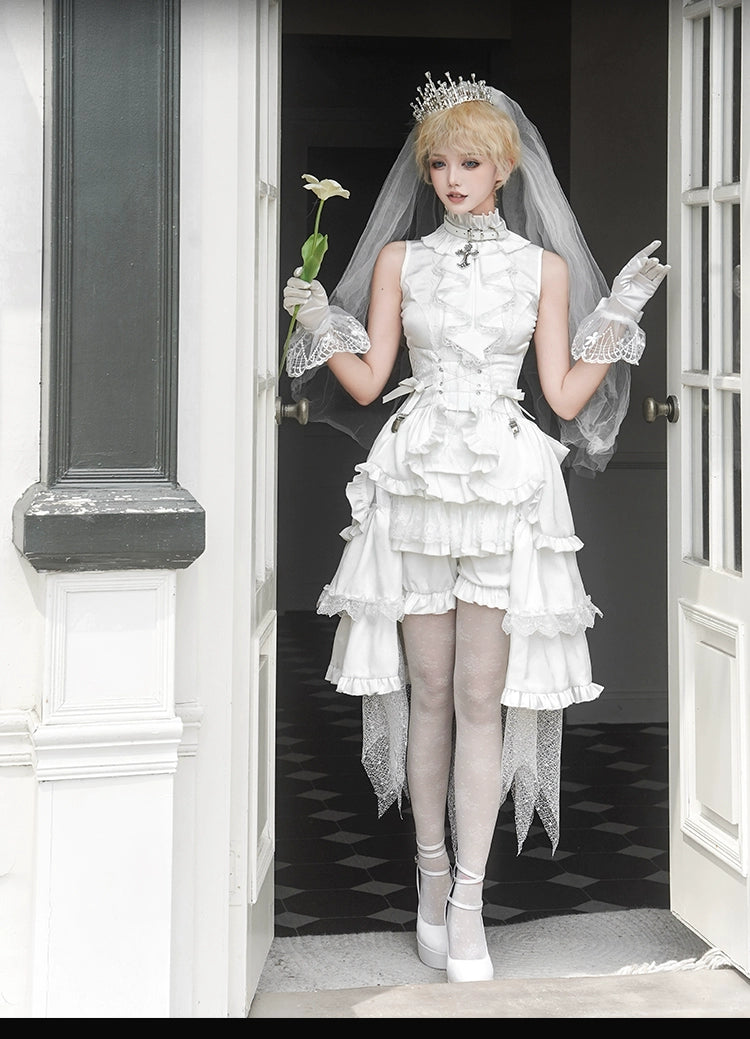 【受注予約7/3まで】Omega White レースとフリルの皇子系セットアップ