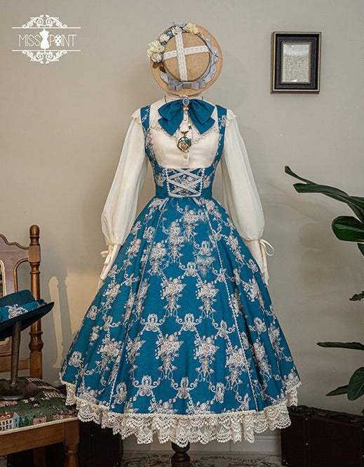 【予約販売】Antique Flower Wall ジャンパースカート
