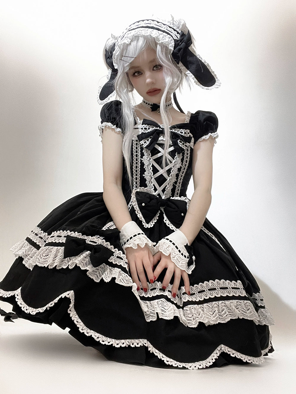 【受注予約6/12まで】Antique Petal Rabbit リボンワンピース