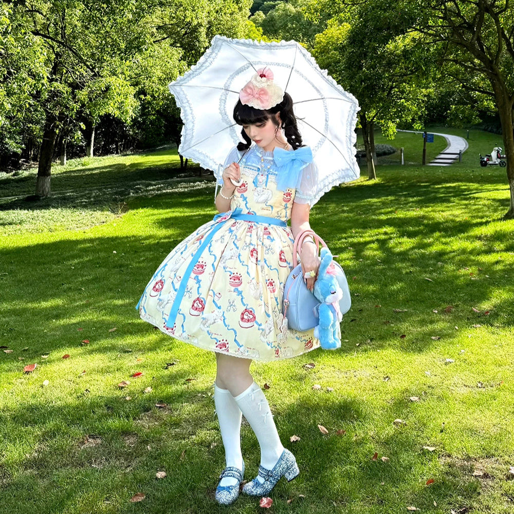 【受注予約7/9まで】Sweet Cherry Cat デイリージャンパースカート