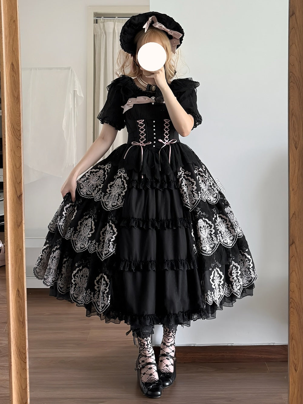 【予約販売】Noble Garden 刺繍ジャンパースカート