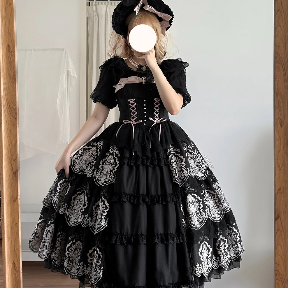 【受注予約9/25まで】Noble Garden 刺繍ジャンパースカート