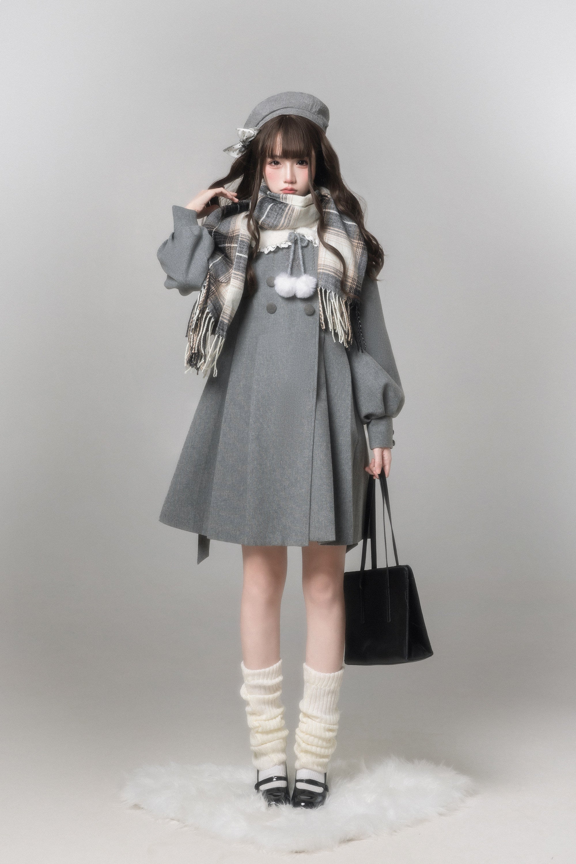 Miss Gray ふわふわ襟付きコート