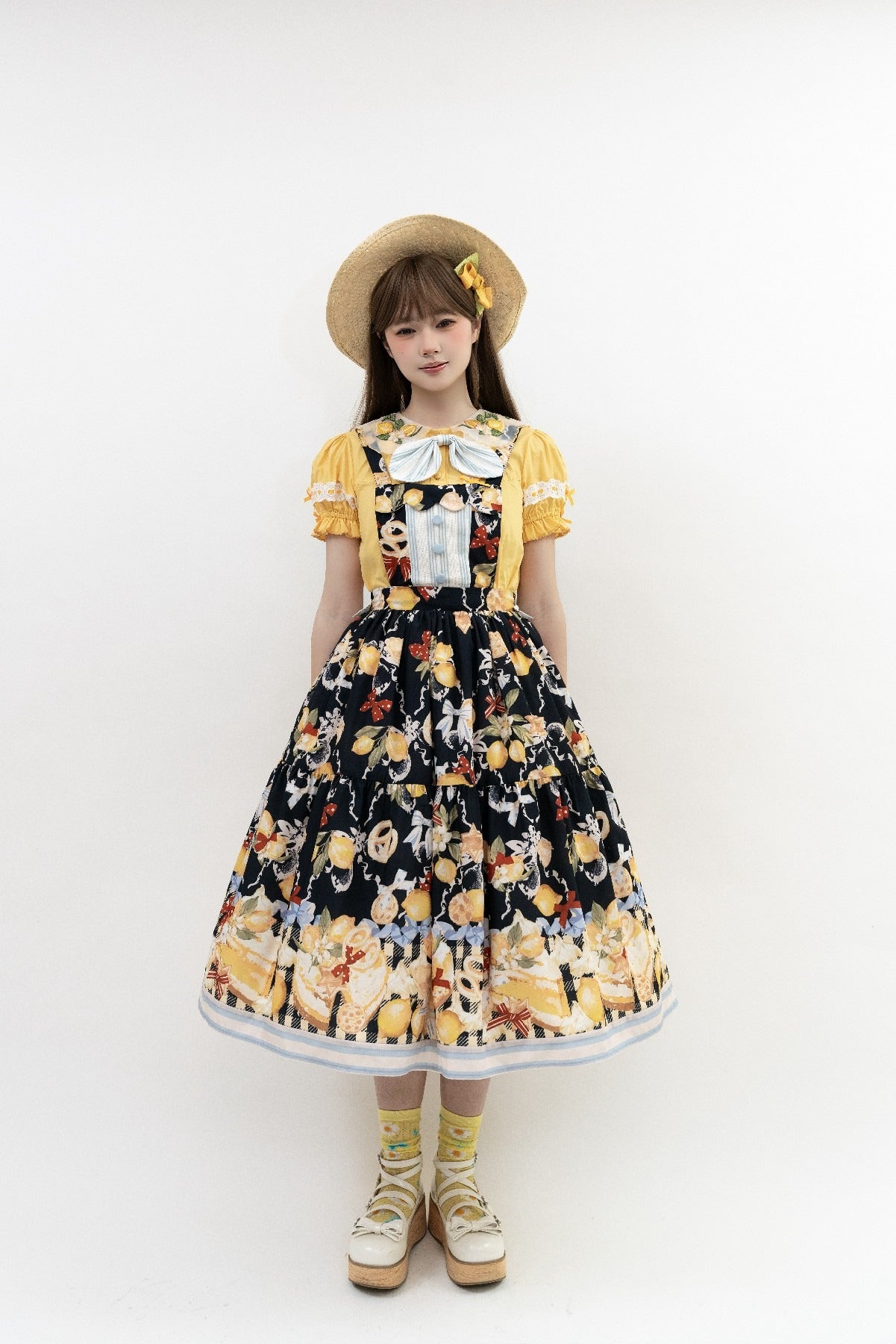 【受注予約6/26まで】Lemon Biscuit サスペンダースカート