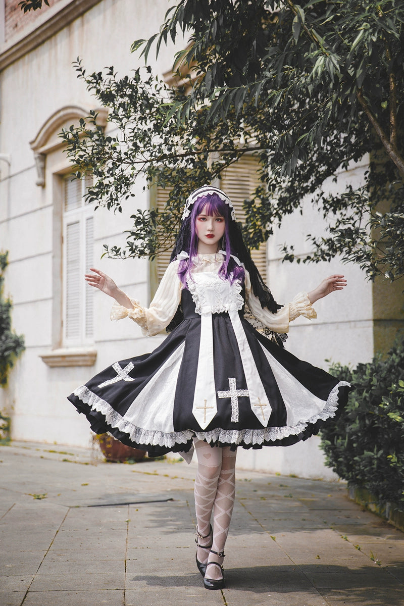 Breath of the Sky Cross Motif Jumper Skirt