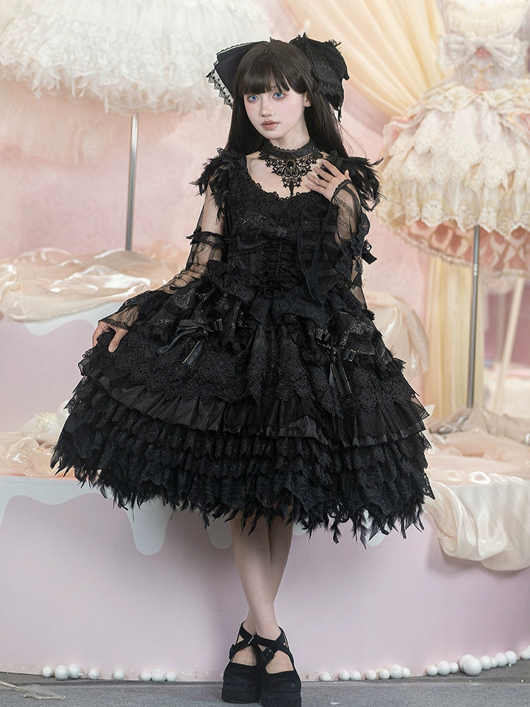 【再販・受注予約1/22まで】Peacock Feather プリンセスドレス・ブラック