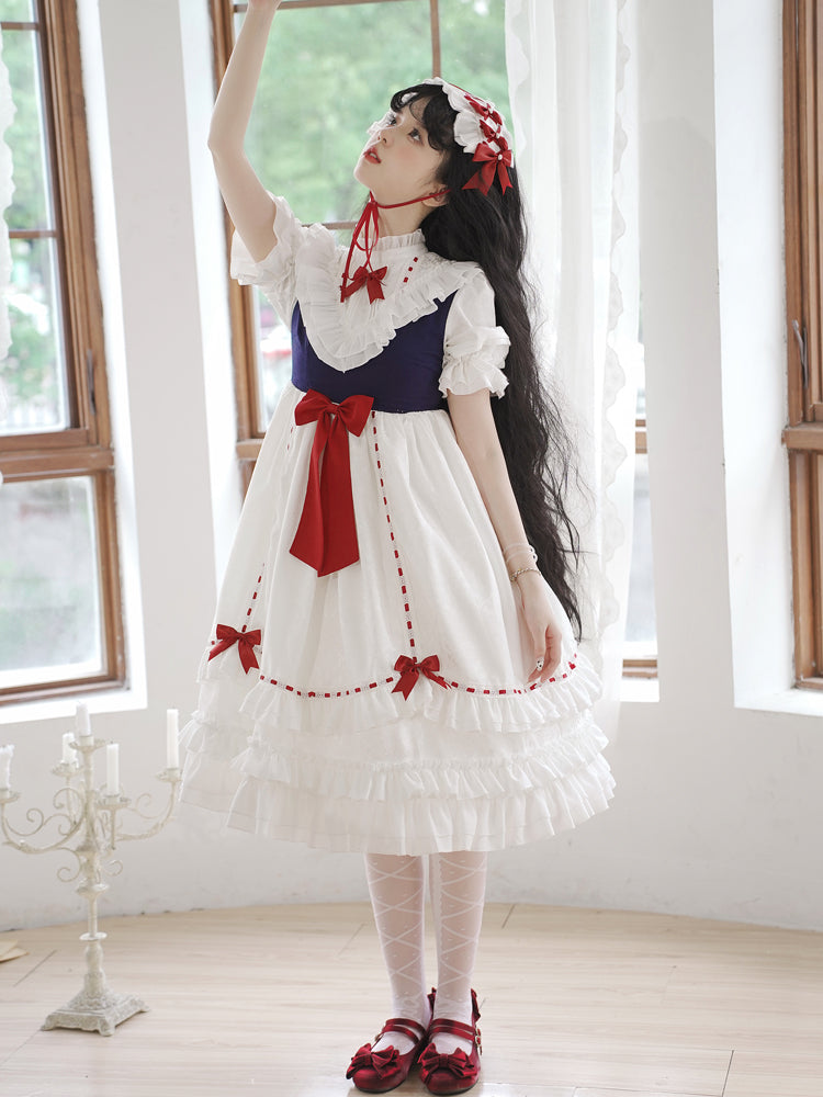 Snow White ３段フリルの半袖ワンピースと長袖ワンピース