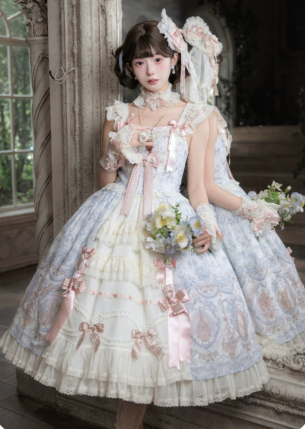 【受注予約9/13まで】Rose Aroma フロントレースジャンパースカート