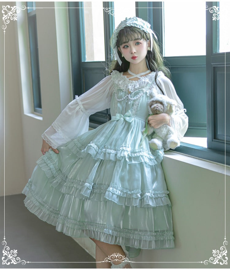 chiffon design shoulder blouse