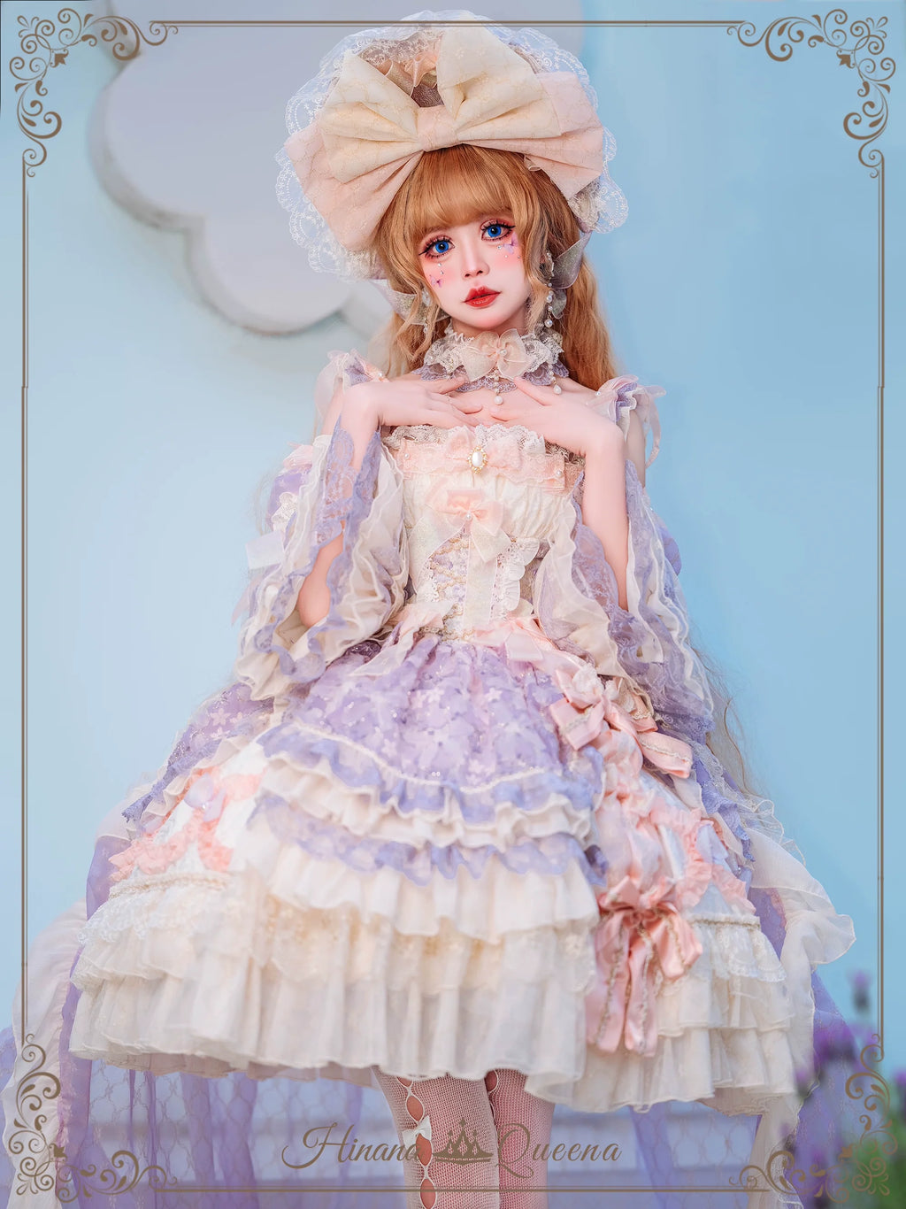 Find Brilliant Blossom レースの花嫁ドレス・ピンク＆パープル