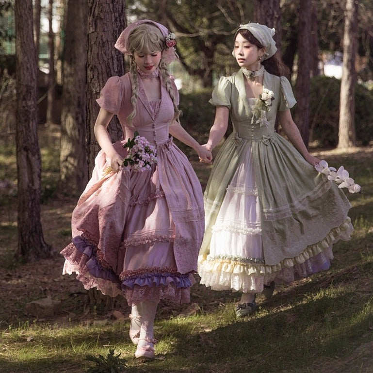 Fourteen-line poem One-piece dress with inner skirt