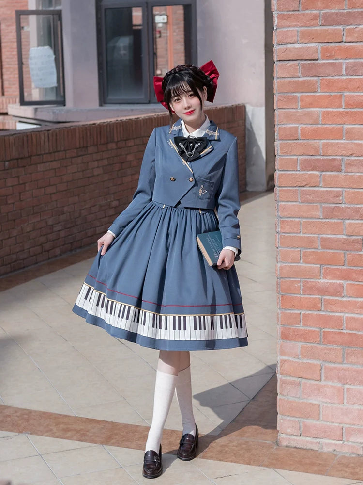 Music school uniform style jacket and suspender skirt setup