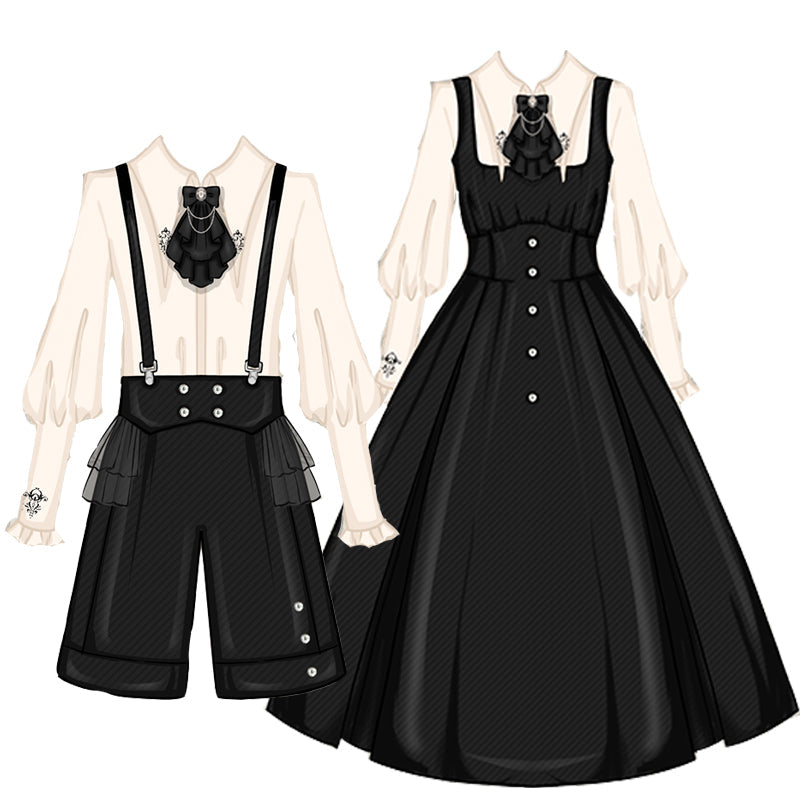 Night Raven Magic blouse, pants, jumper skirt, cape