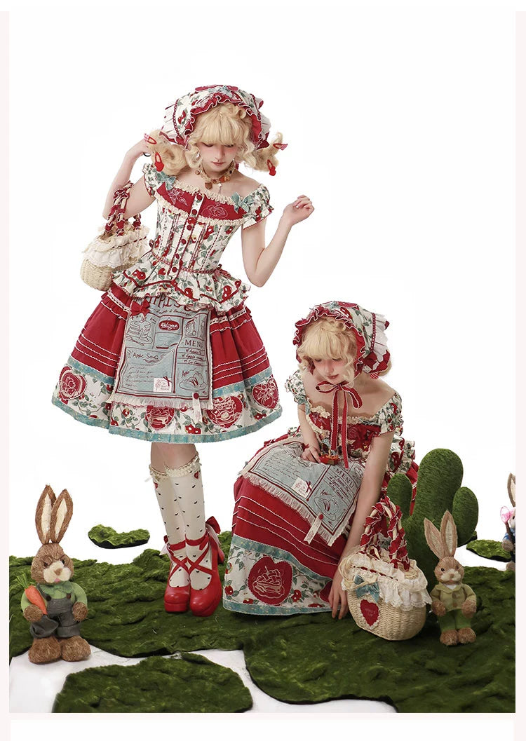 [Sale period ended] Apple Paradise tops and skirt set/short length