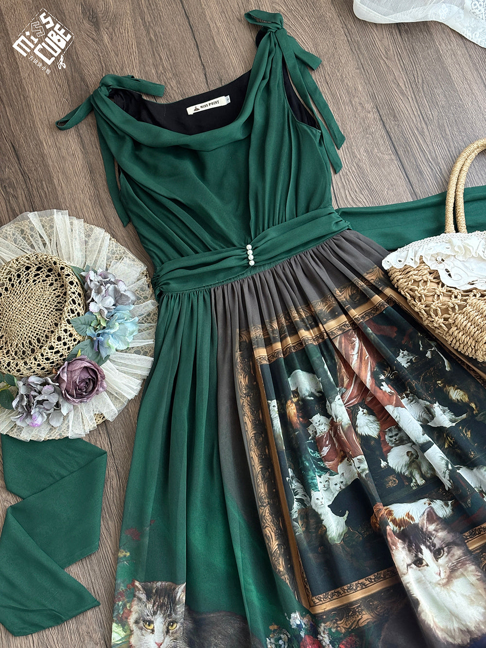 【予約販売】Elegance Greek 油彩画風プリントジャンパースカート・新色