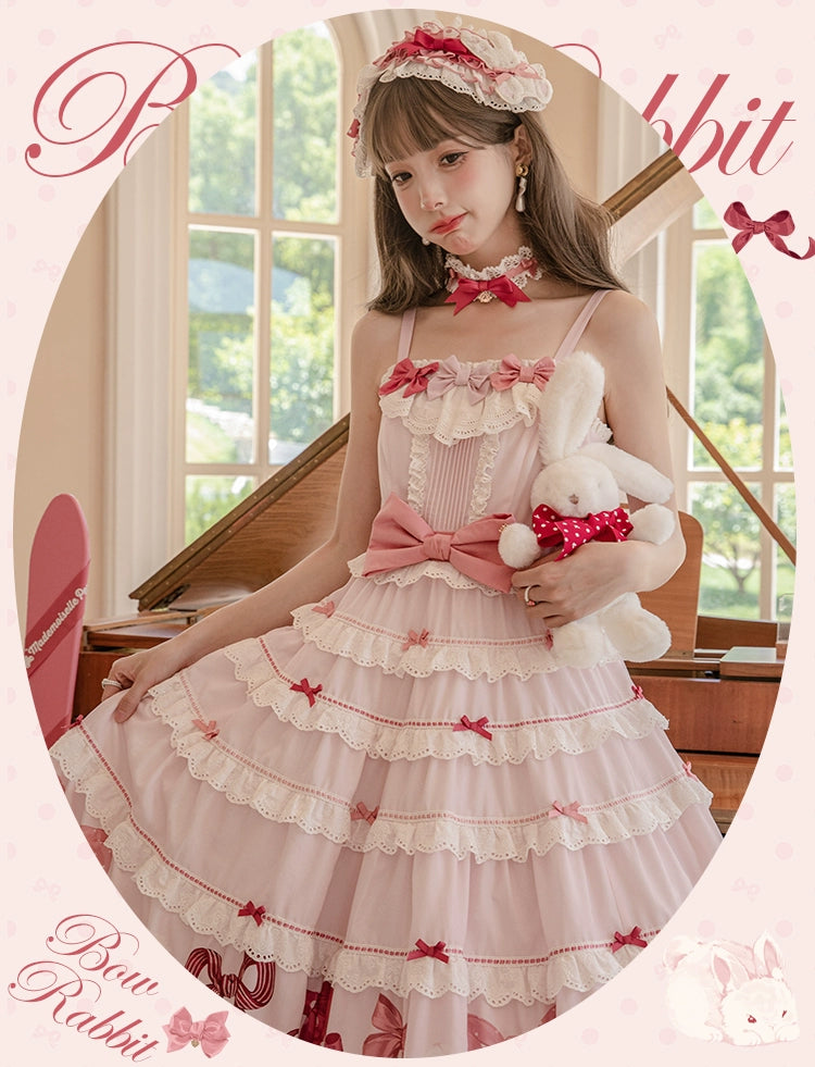 【受注予約6/11まで】Bow Rabbit ティアードジャンパースカート