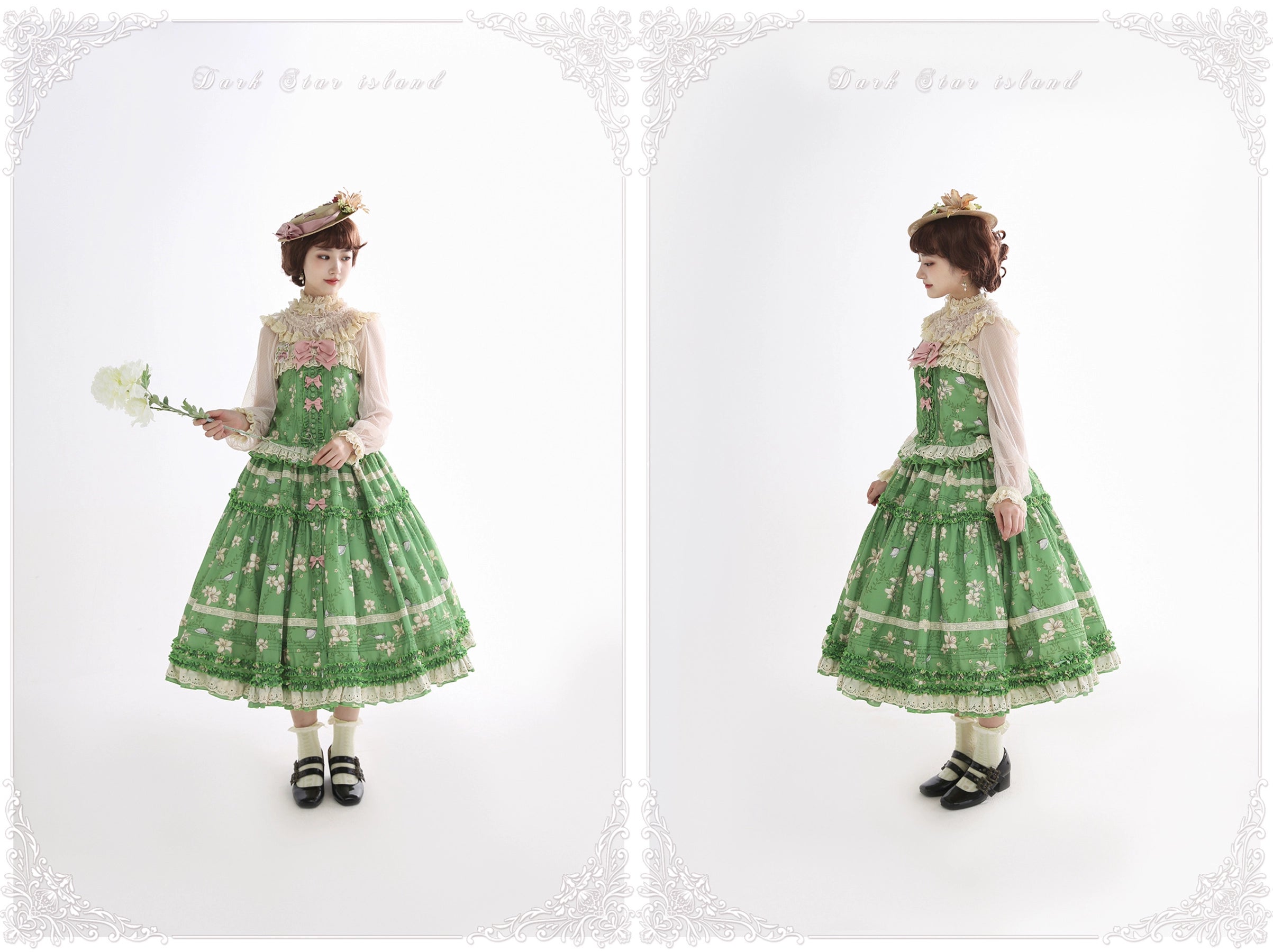 Lily and Wind Classical Print Skirt and Top