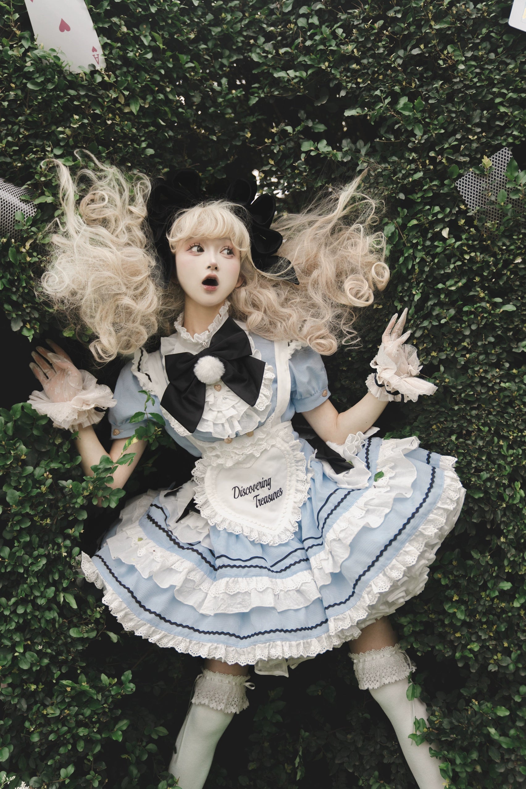 【再販・受注予約7/16まで】Fairydoll Maid ミニ丈半袖ワンピース エプロン・ドロワーズ付き