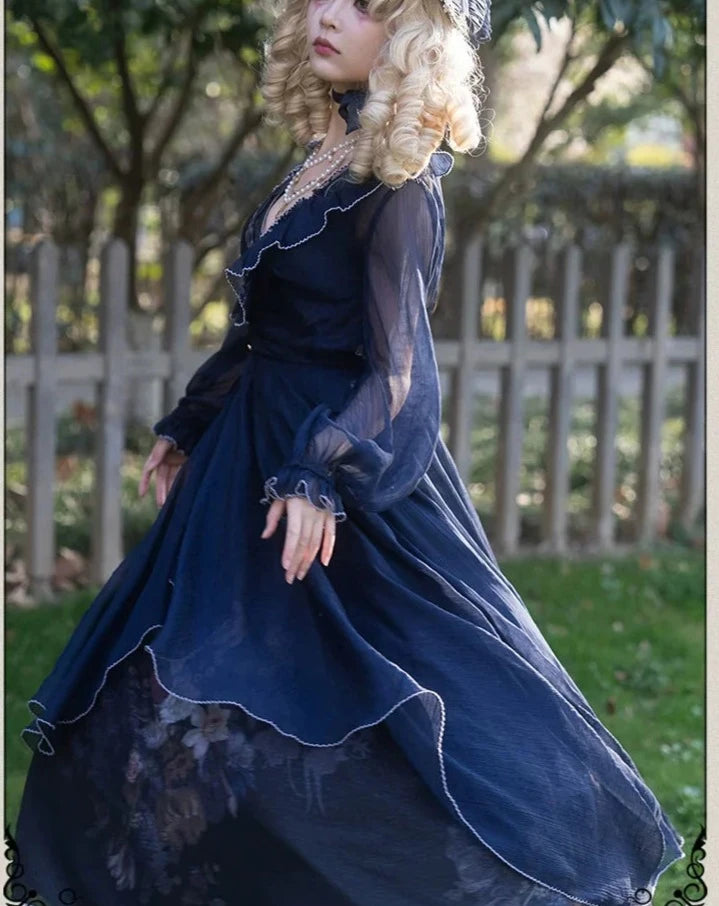 [Sale Period Ended] Porcelain Flower Garden Sheer Cardigan Long Length