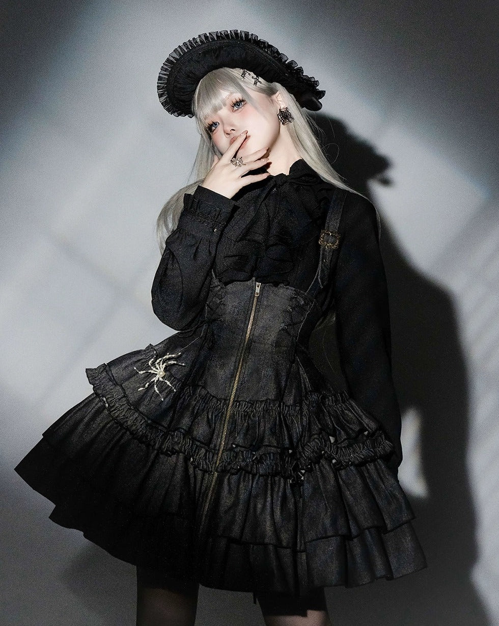 【受注予約3/10まで】Rose Heart ティアードミニ丈ジャンパースカート