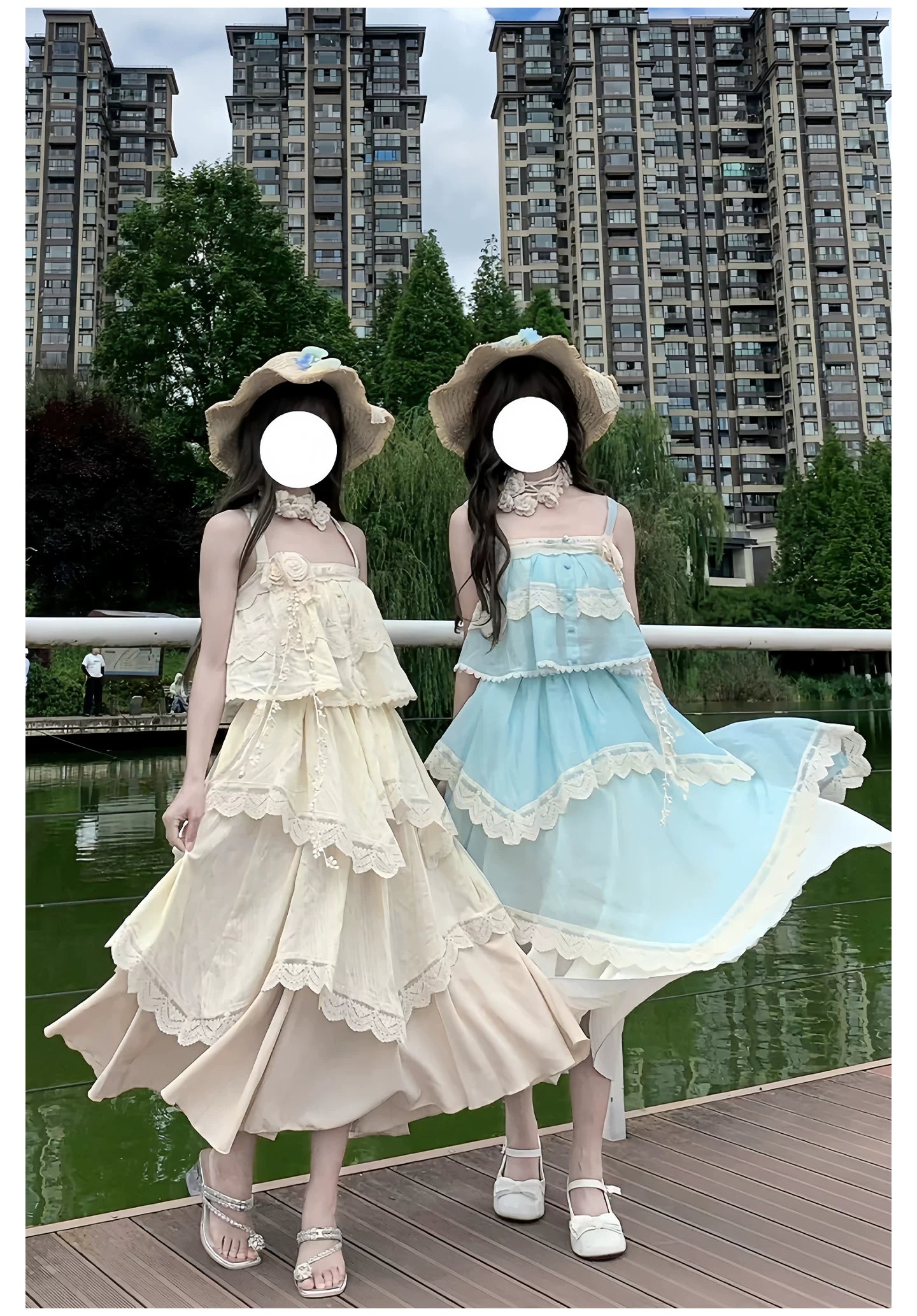 Bluebell Summer キャミソールトップスとロングスカートのセットアップ・帽子付き